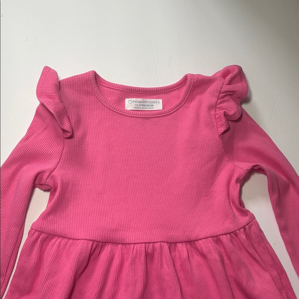 Pink Long Sleeve Ruffle Dress - Picture 5 of 5